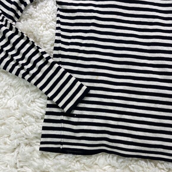 MaxMara Weekend Black & White Striped Silk Sweater with Pink Color Block - Picture 6 of 6